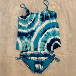 Justice Blue Tie-Dye Tankini